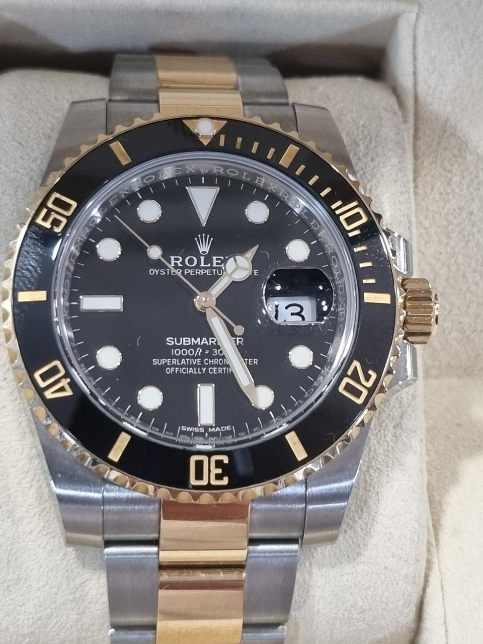 롤렉스116613LN 서브마리너 오이스터 퍼페츄얼 흑콤 40mm