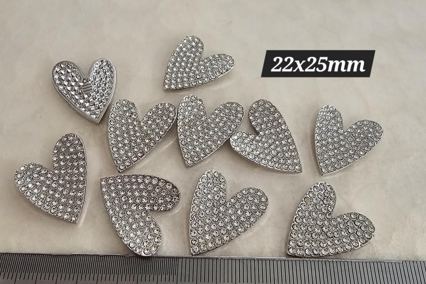 금속장식 실버하트 10개 일괄
