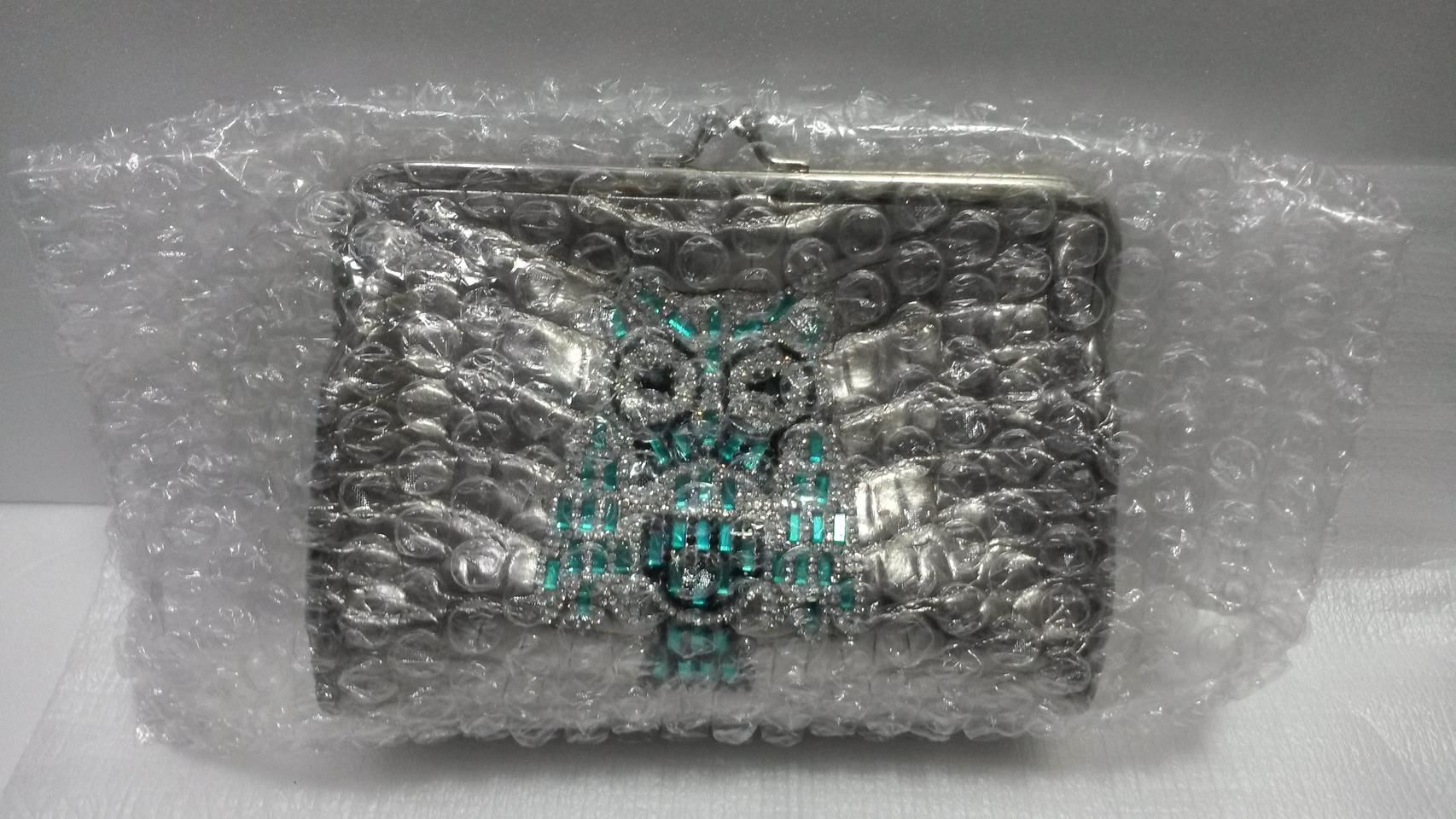 큐빅 디자인 미니가방 파우치