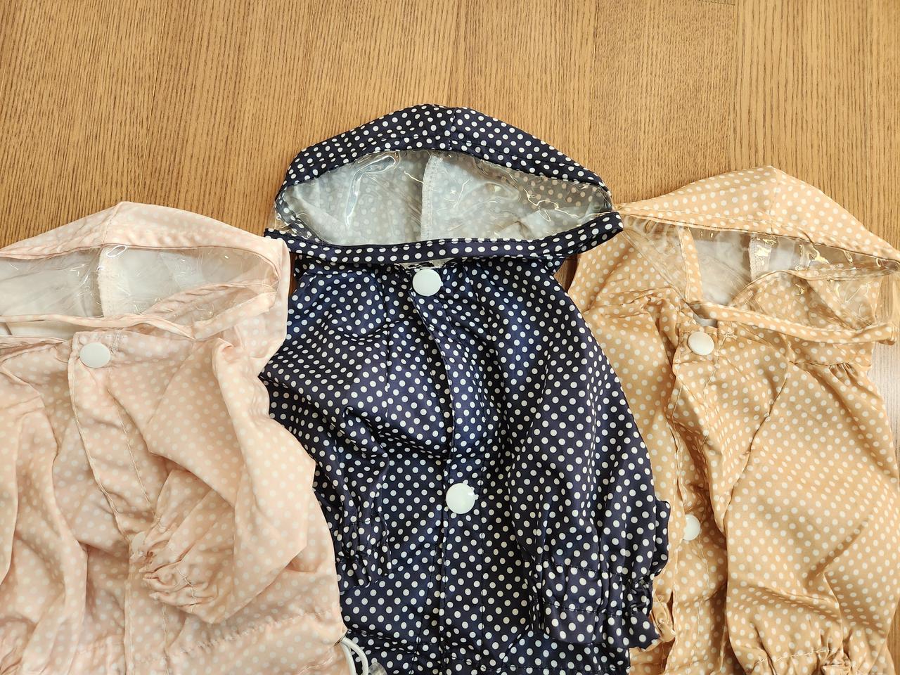 강아지 우비 비옷 땡땡이 레인코트 새상품