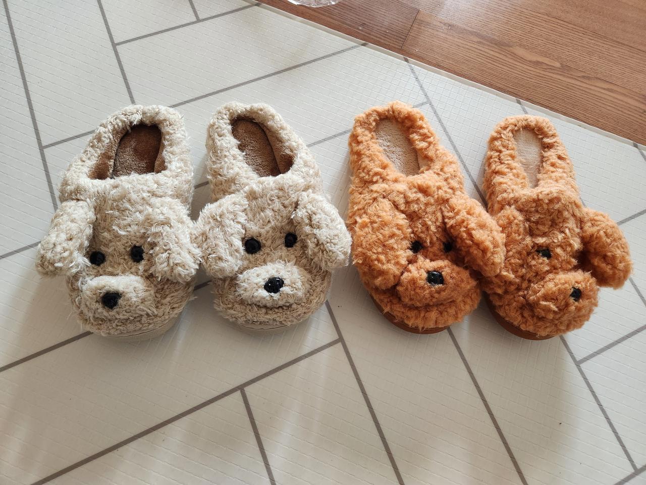 강아지 털실내화 뽀글이 슬리퍼 미착용 새상품