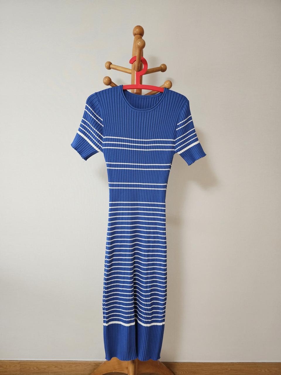 여자 스트라이프 니트 롱원피스사이즈 : FREE