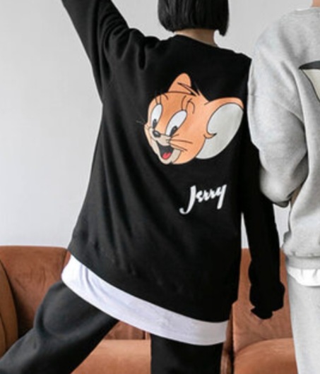 새상품-바이모노 [남녀공용] 모노 캣마우스 오버 맨투맨(ver.발열기모)