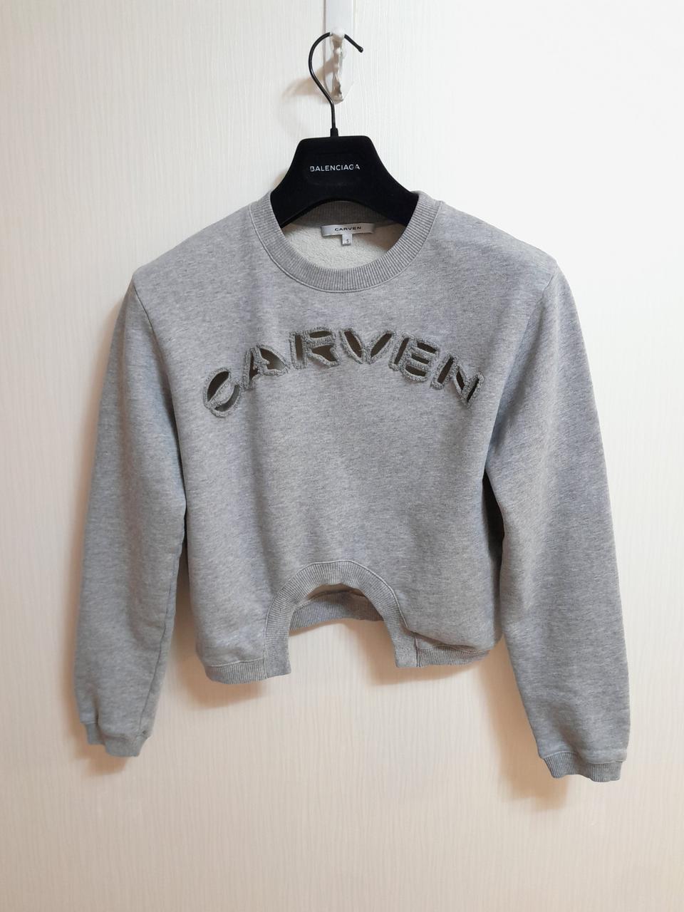 CARVEN 까르벵 컷 아웃 크롭 맨투맨 S