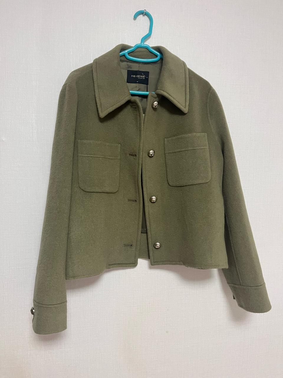 미센스 올리브 트위드 자켓 새상품