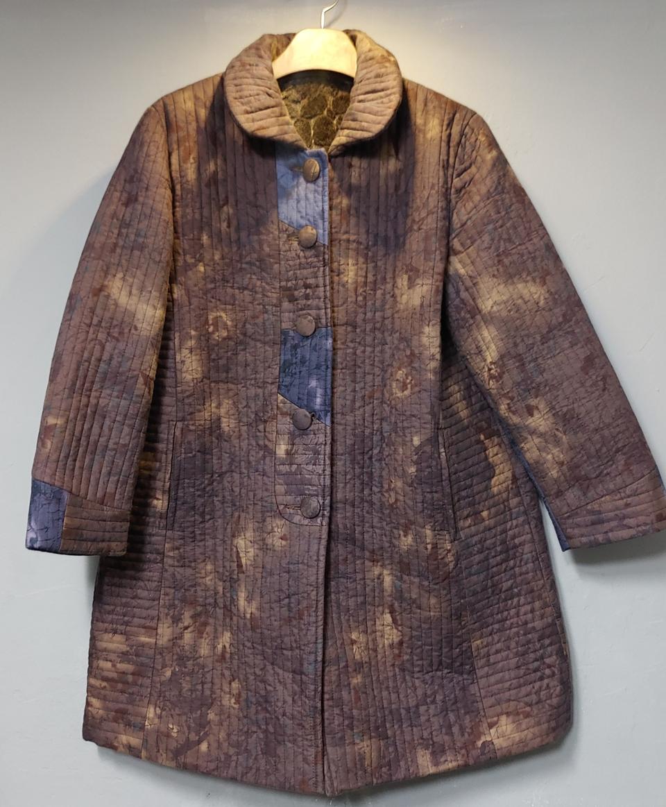 융털 천연염색 누비 세트 바지 코트