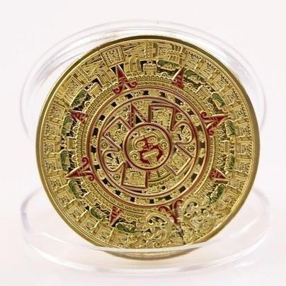 새 페루 마야 동전 캘린더 도금 주화 아즈텍 달력 기념 여행