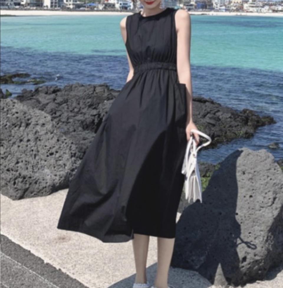 블랙 롱 원피스 꾸안꾸 데이트룩 페미닌룩 하와쓰리타임즈나이키아디다스