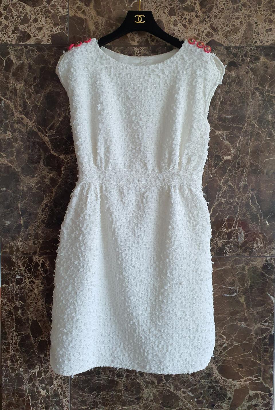 ㅅㅑ넬 트위드 화이트 원피스