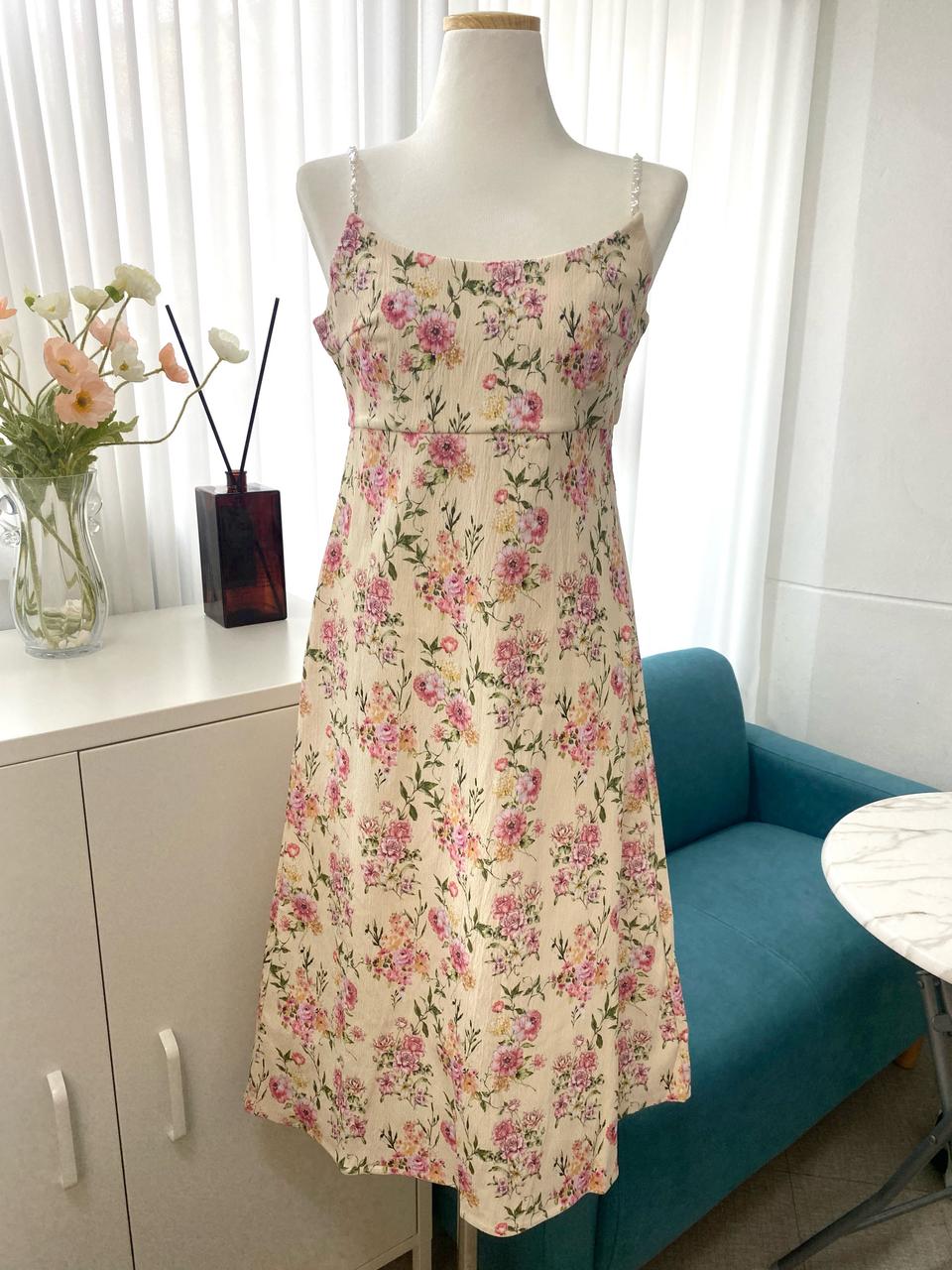 새상품) 진주끈 플라워 원피스