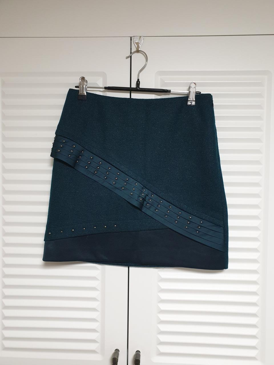 펄 징장식 모직 스커트 55~66