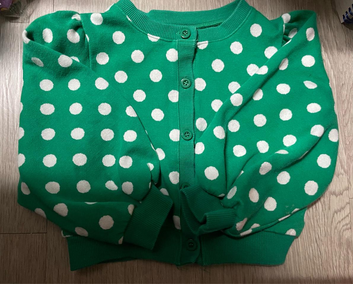 도트 퍼프 가디건 M