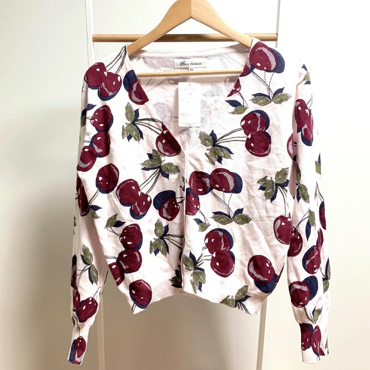 텍제품) 체리 핑크 가디건