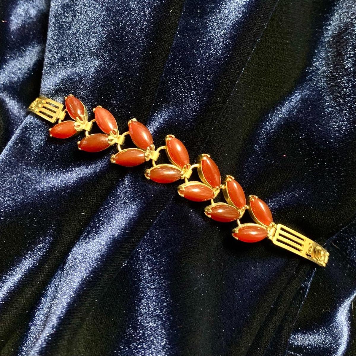 Red brown leaves 앤틱 팔찌 빈티지