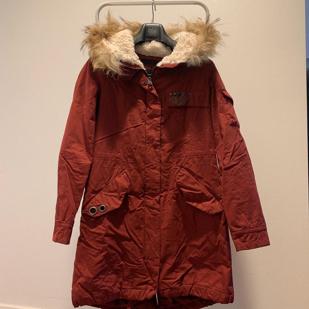 버커루 여성 패딩 아우터 M 버건디컬러