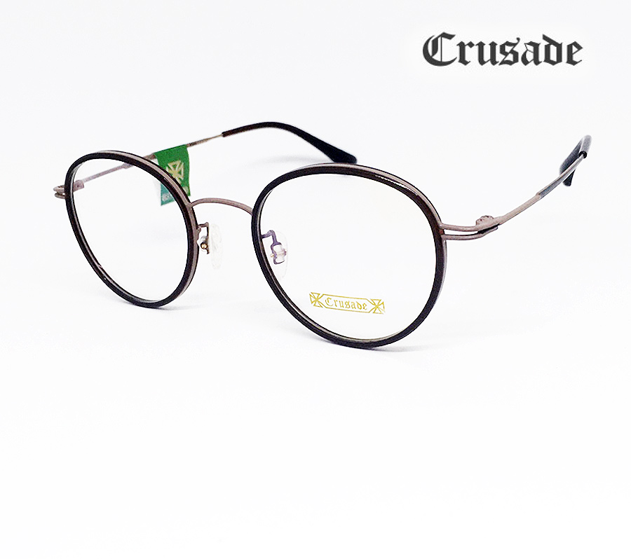 크루세이드 얇은 뿔테 가벼운 라운드 안경테 C4828 새제품