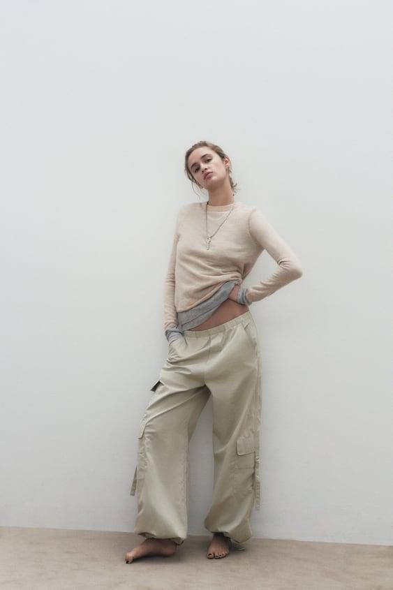 자라 zara 나일론 블렌드 파라슈트 팬츠 새상품