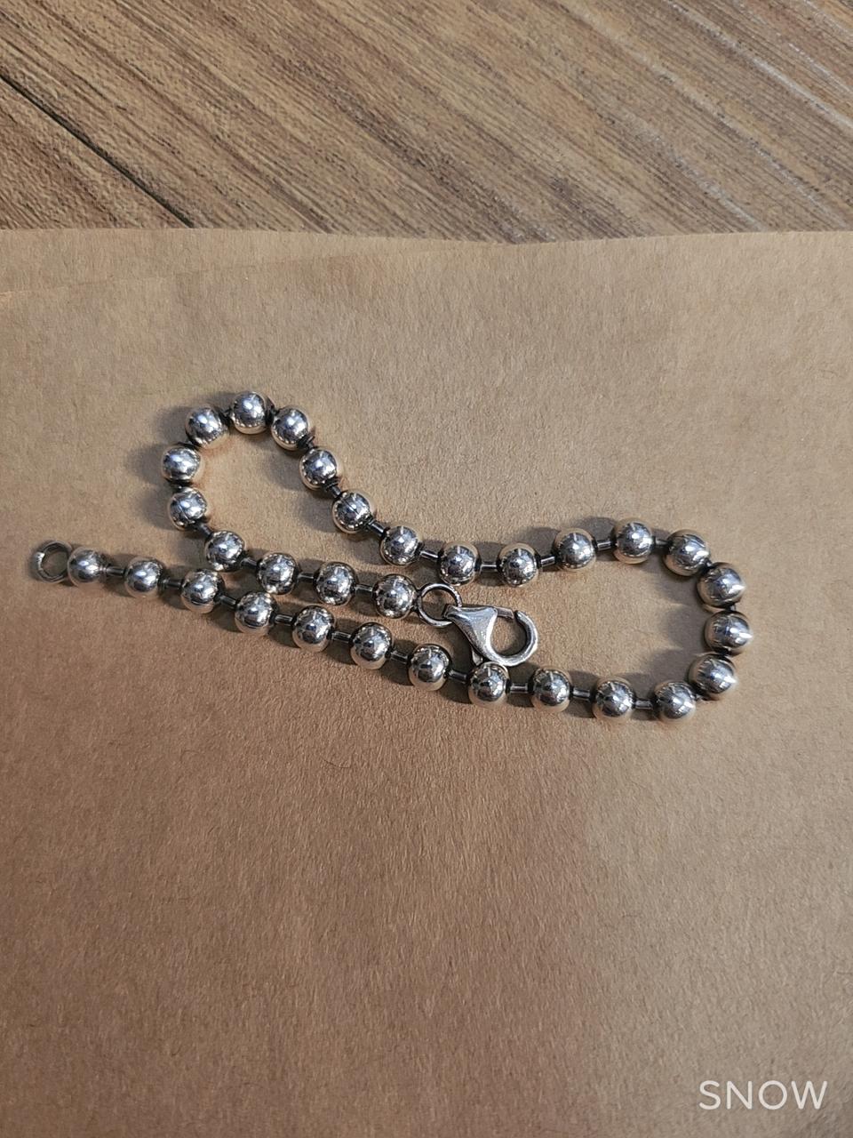 실버 925 4미리볼팔찌 17센치