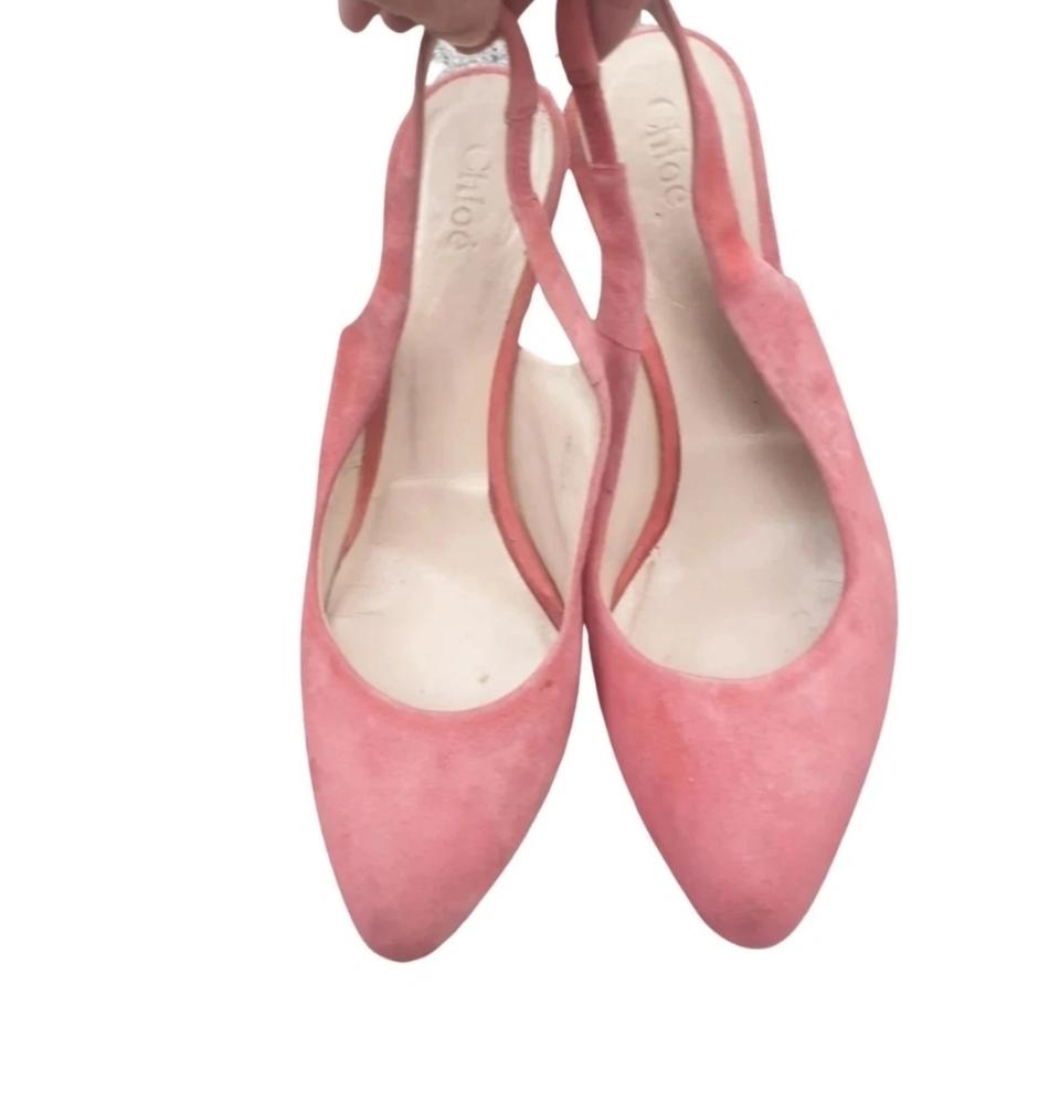Chloe 스웨이드 여성 핑크 힐 구두36 1/2