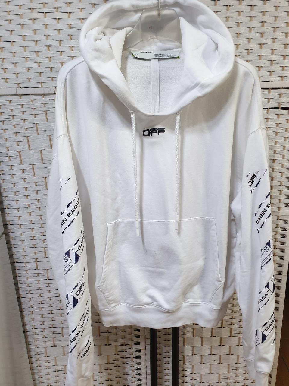 (1810) 오프화이트 후드 티 오버핏 105 XL