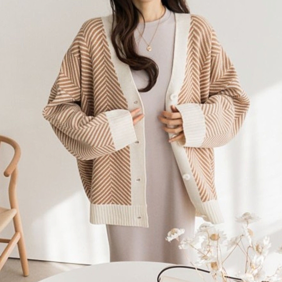 모코블링 헤링브이가디건