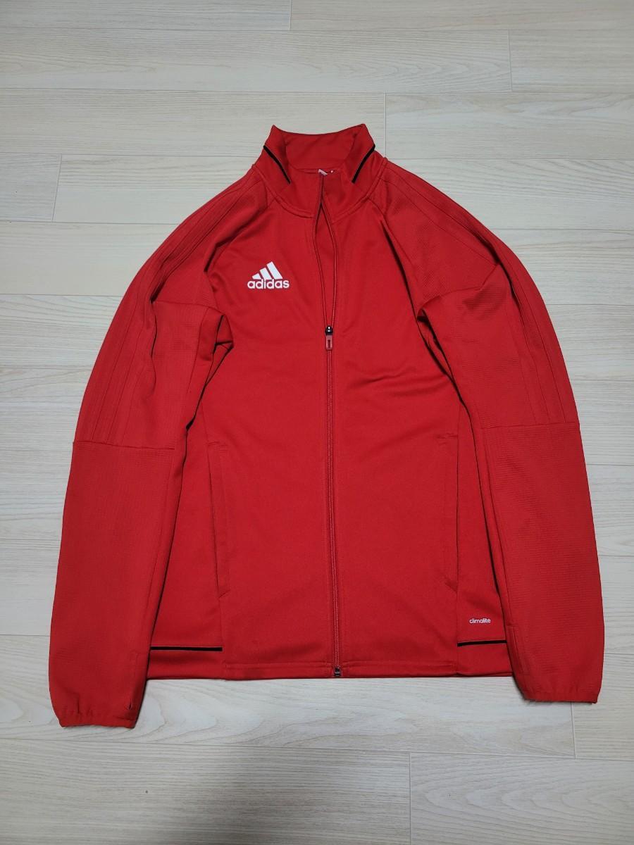 아디다스 레드 져지 집업 자켓 트레이닝 운동부 축구부 L 100 상태굿