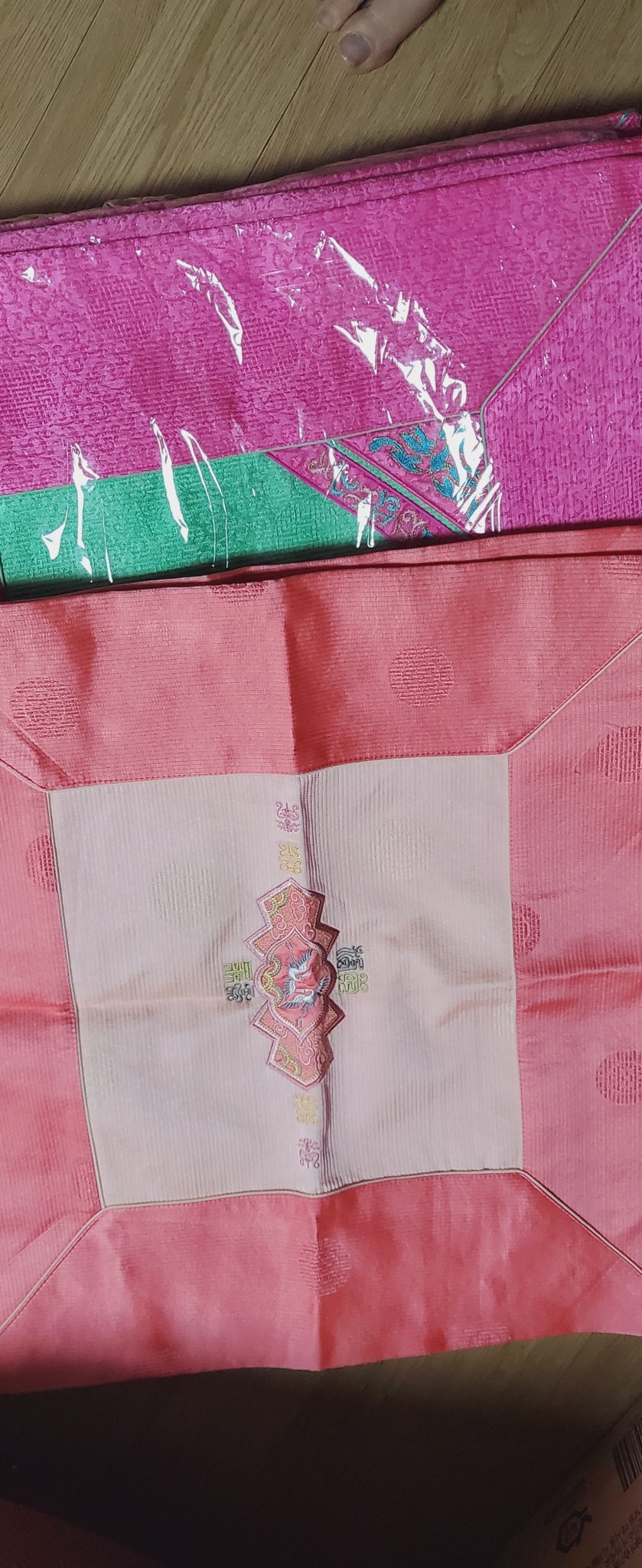 혼수*고급방석커버54-54 (장당10000원) 5장 (핑크3장 오렌지2장