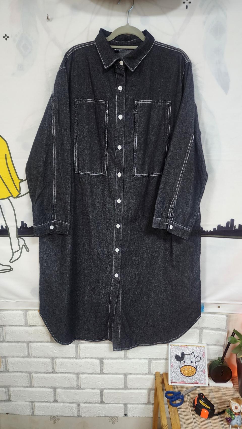 여성 데님 원피스 셔츠