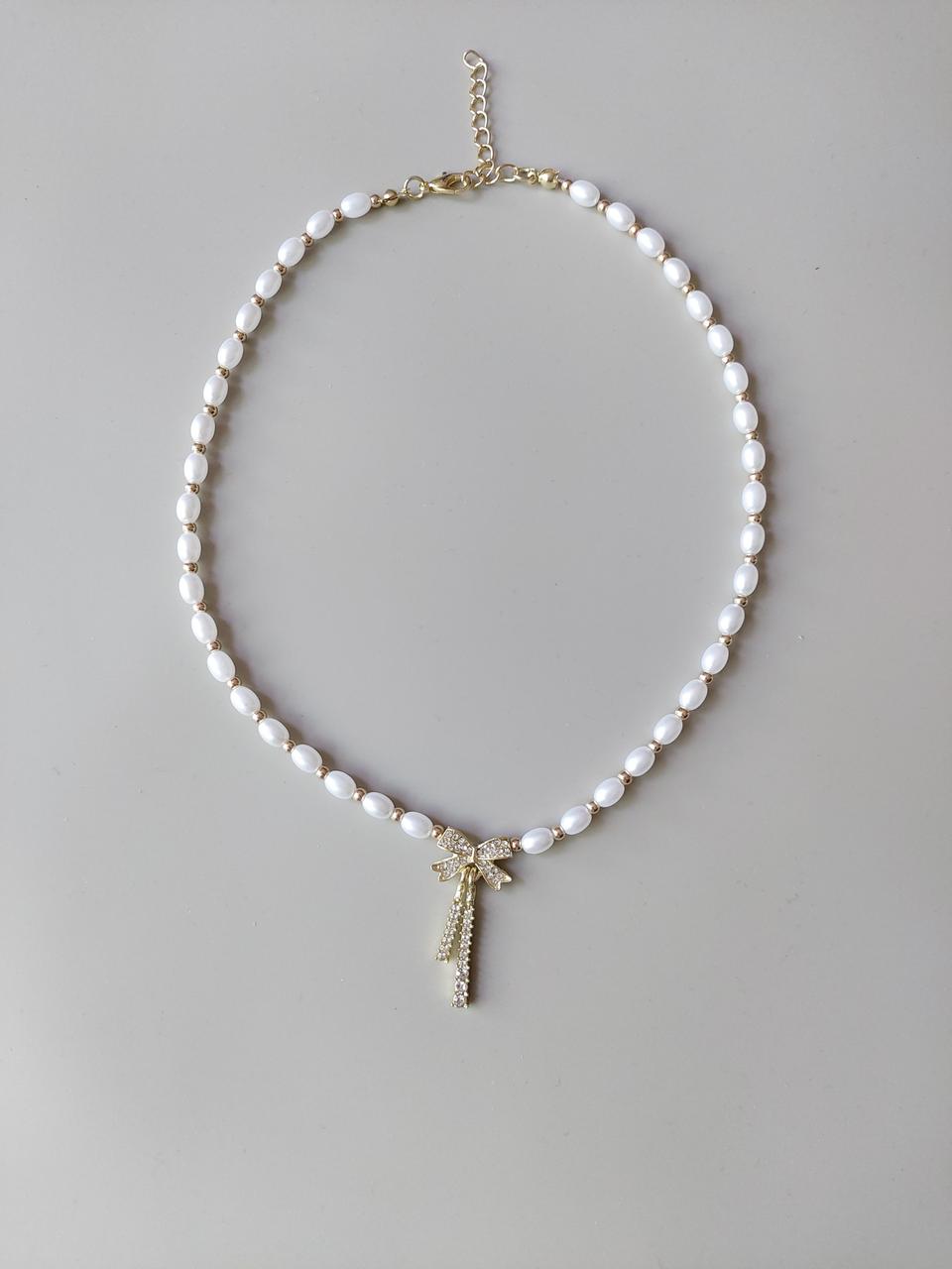 모조 진주목걸이 새상품 케이스포함