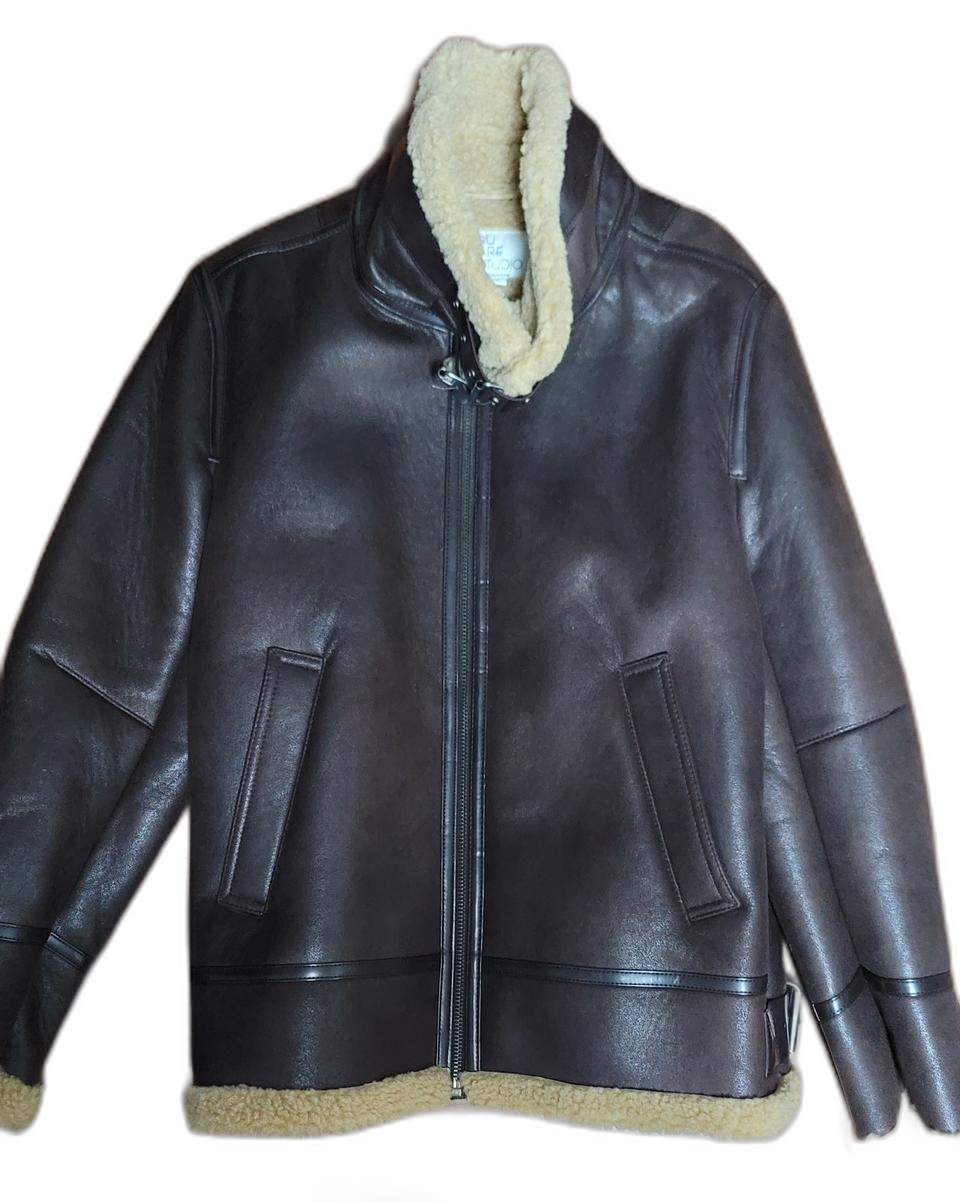 [새제품]수아레 유니섹스 양털 무스탕 브라운 L사이즈