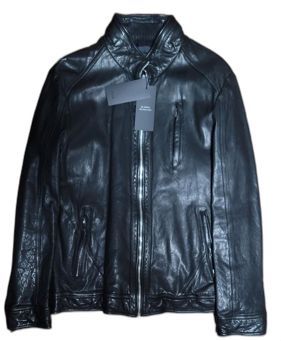 [미개봉새제품]앤드지 베지터블 양가죽 스탠드카라 가죽자켓 블랙 105