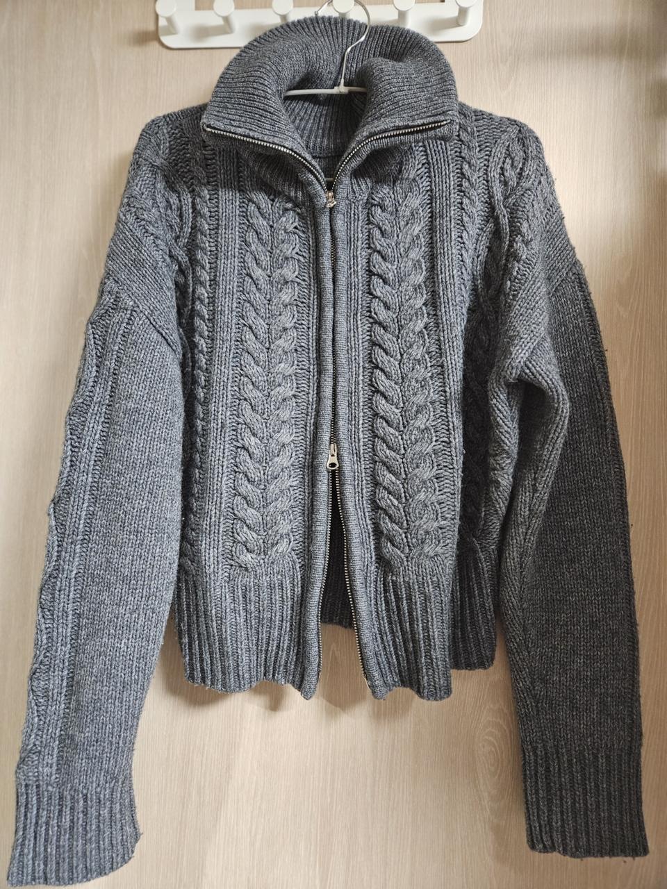 터틀넥 카라 니트 집업