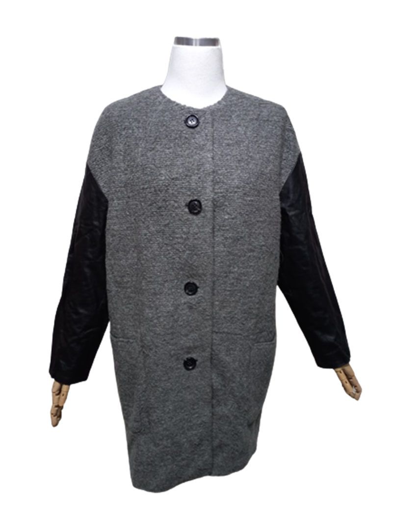 마쥬MAJE 정품 오버핏 소가죽 여자 추동초겨울 여성니트코트자켓79-86