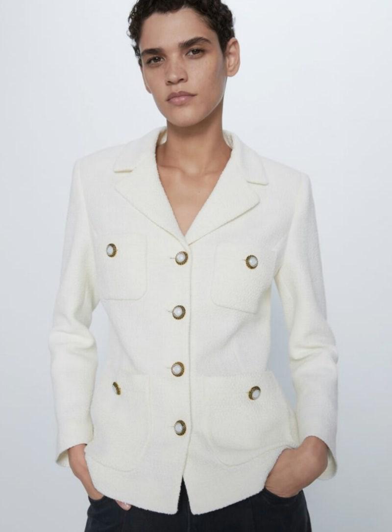 자라 20'SS 트위드 버튼 재킷 XS사이즈