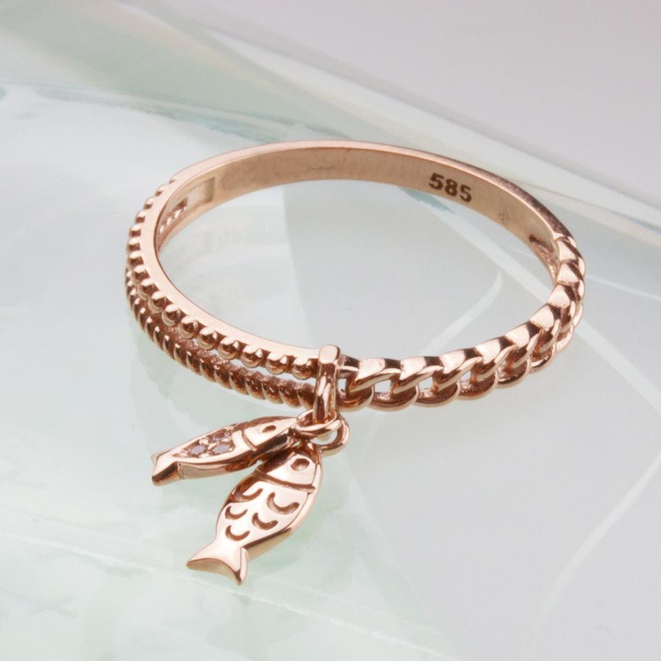 14k 18k 물고기반지 딸랑이