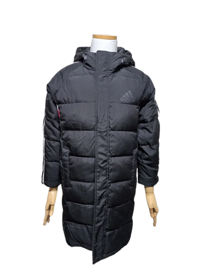 아디다스 정품 삼선 아동용 겨울후드푸퍼다운롱패딩점퍼73-150