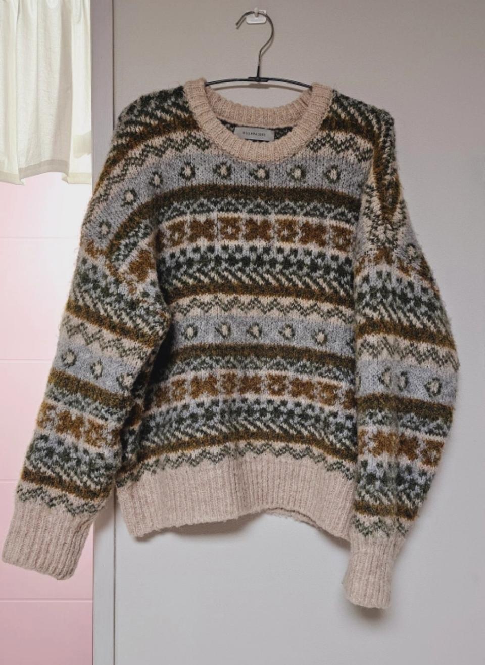 빈티지니트 브라운 멀티컬러