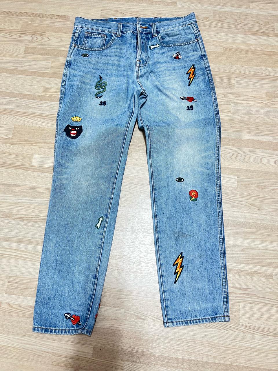 정품) 구찌 자수 청바지  34