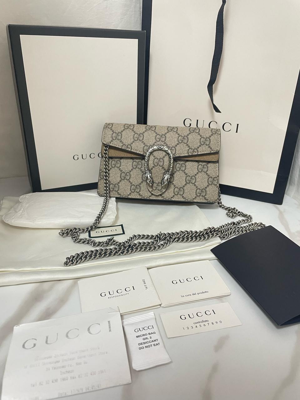 구찌 디오니서스 GG수프림 슈퍼미니 체인백