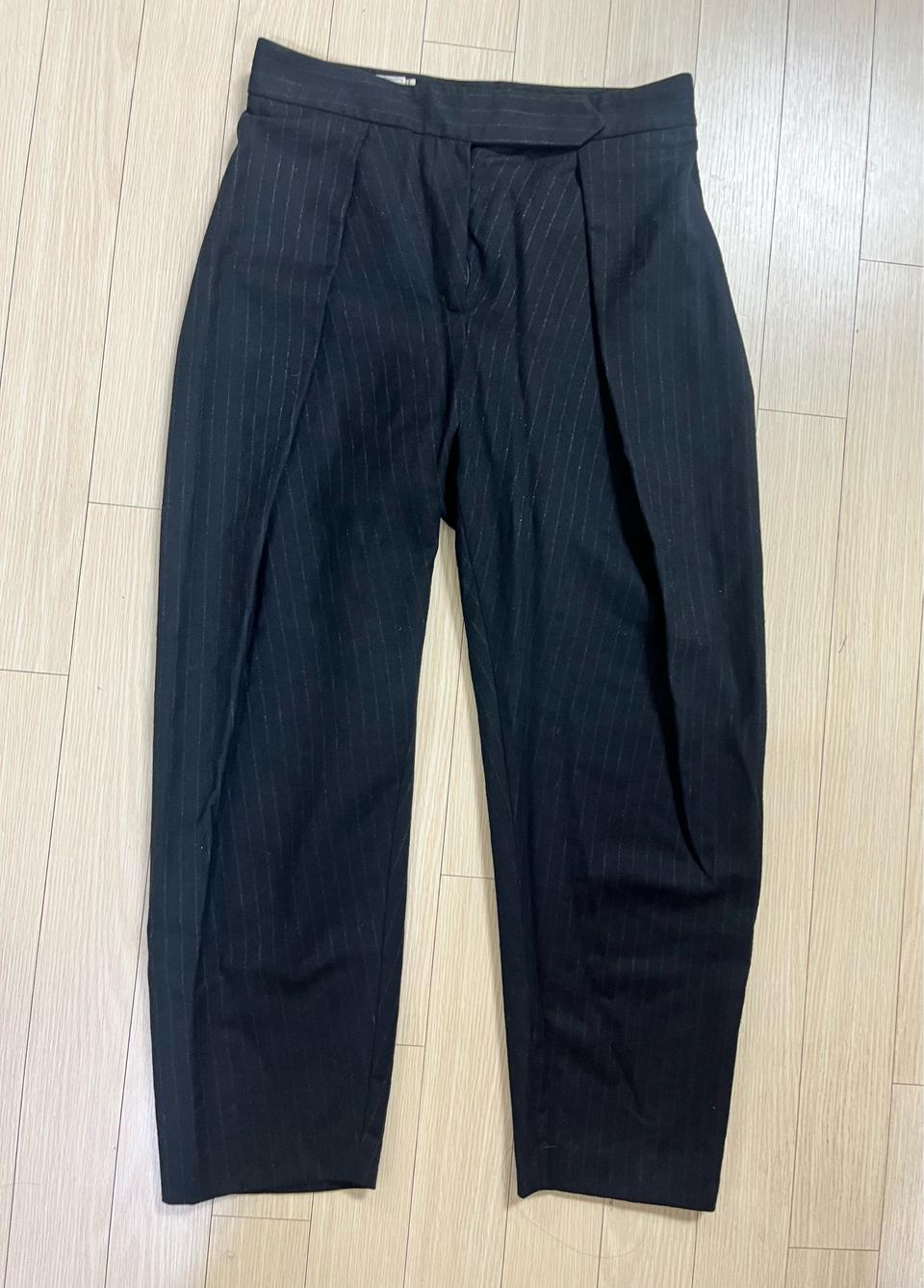 55 정품 메종키츠네 핀턱 테이퍼드 스트라이프 봄 가을 팬츠 바지 슬랙스