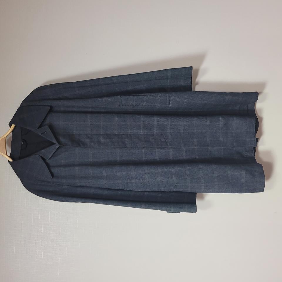 남성 간절기 체크 봄가을 코트