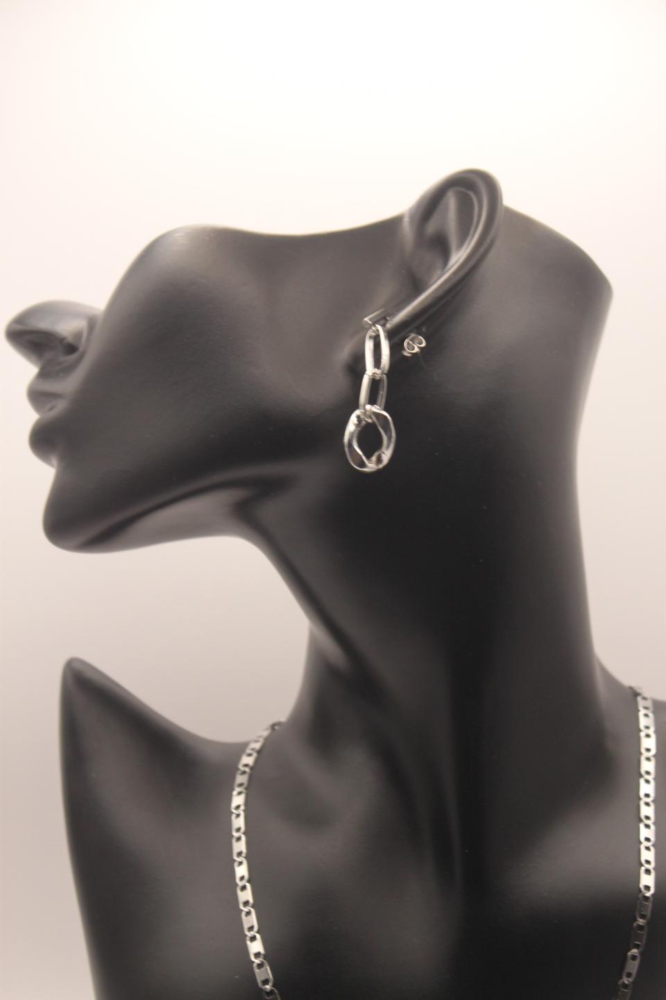 2타원형 원체인 써지컬스틸귀걸이 (새상품)