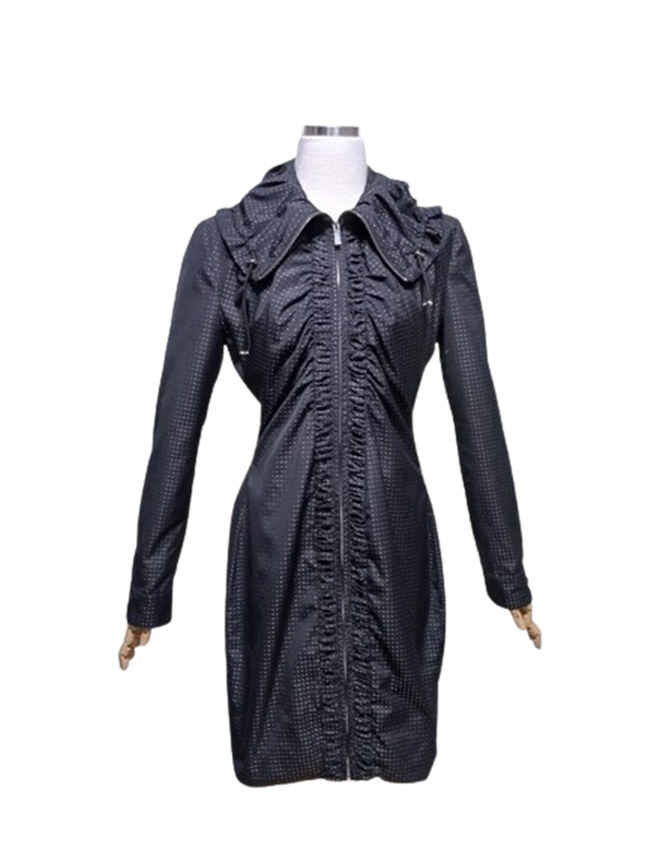 아르마니꼴레지오니 정품 도트무늬 허리잘록 여자춘추여성방수레인코트82-84