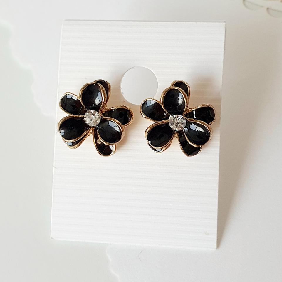 블랙꽃 귀걸이 / 이어링