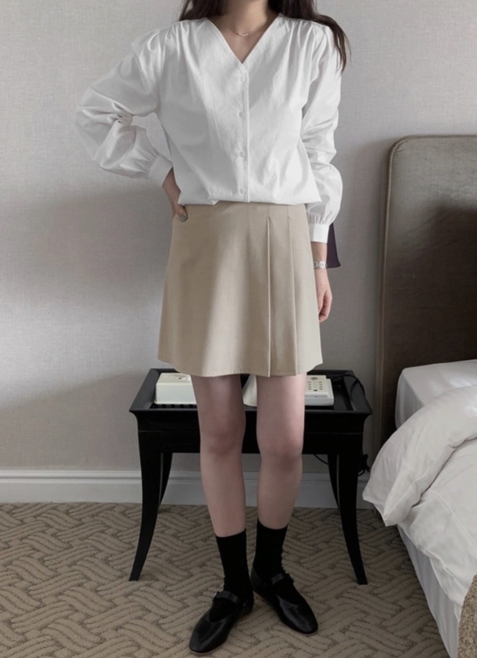 로렌하이 베이지스커트m