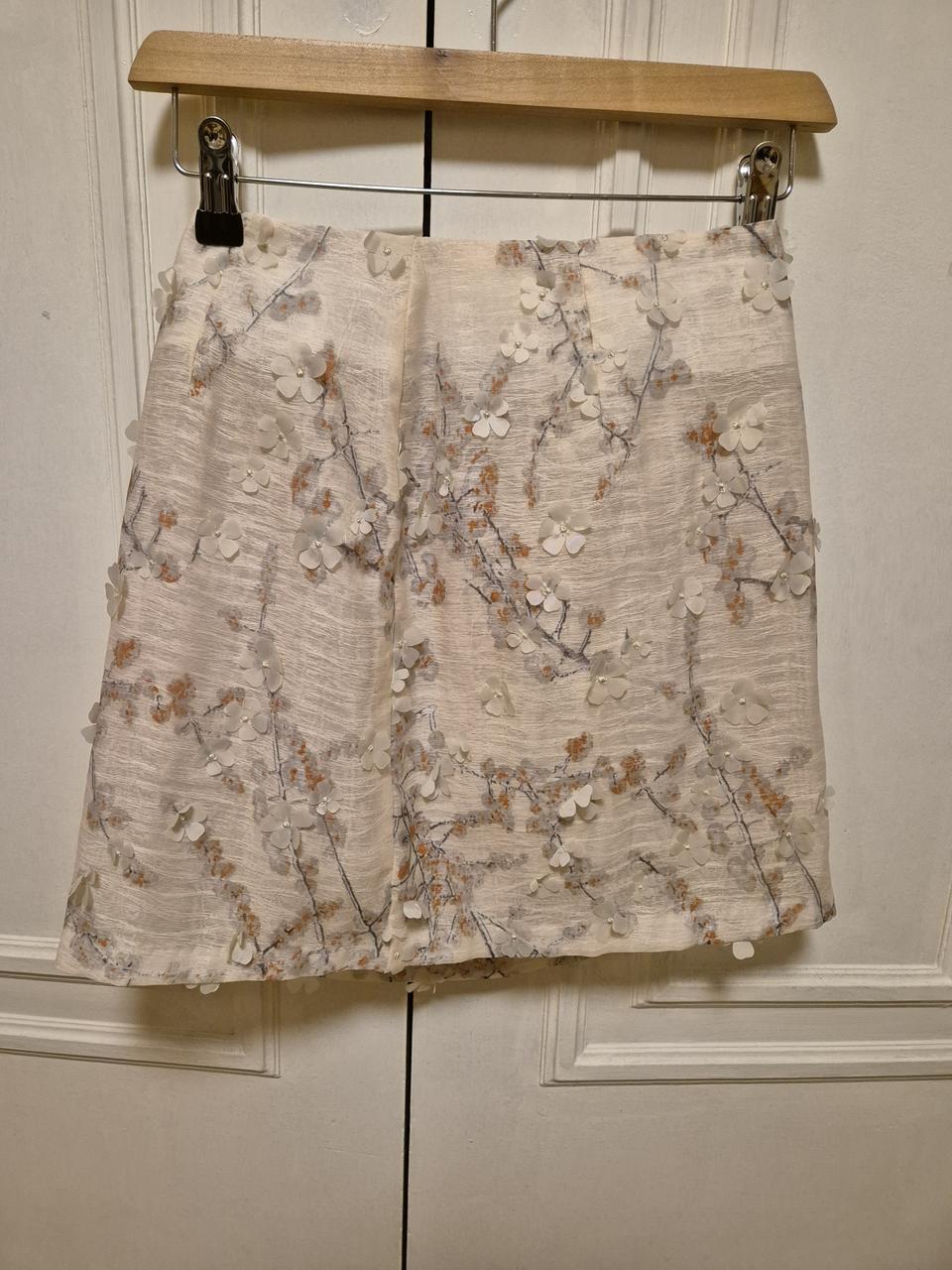 플라워 미니 스커트