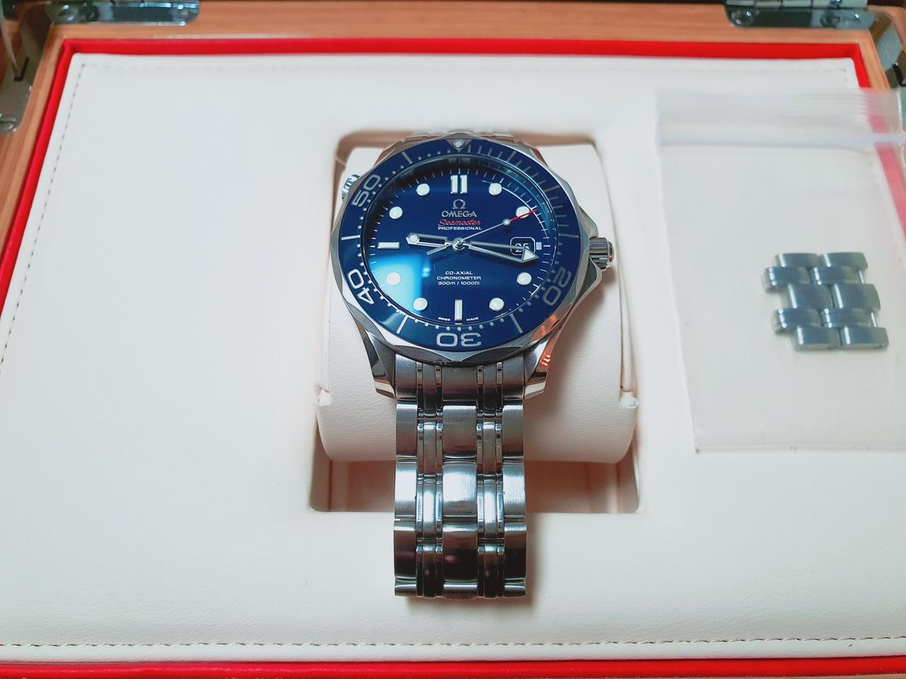 오메가 씨마스터 청판 오토매틱 남성 메탈 시계 판매합니다.(상태S급)​