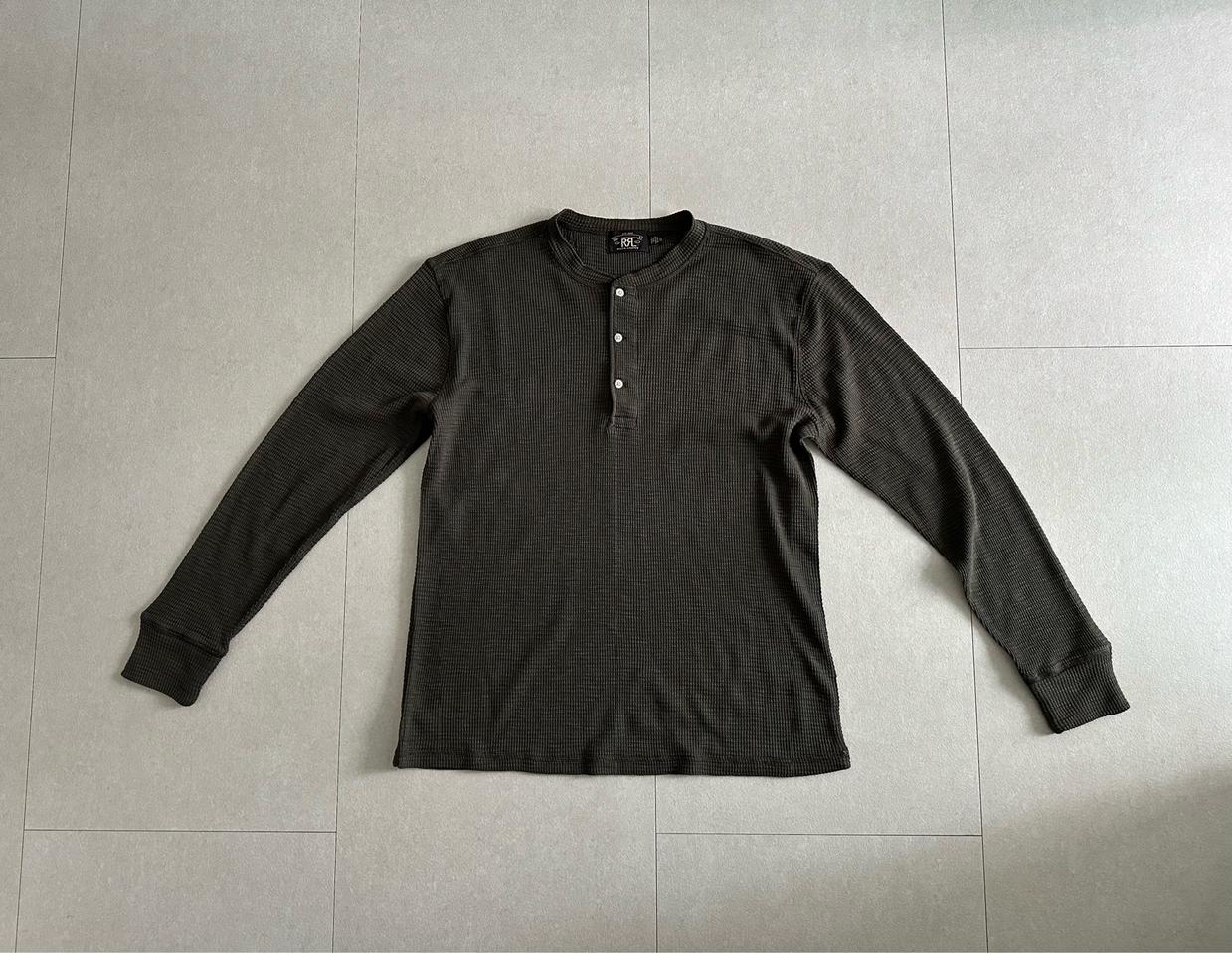 [XL] RRL 와플 헨리넥 올리브