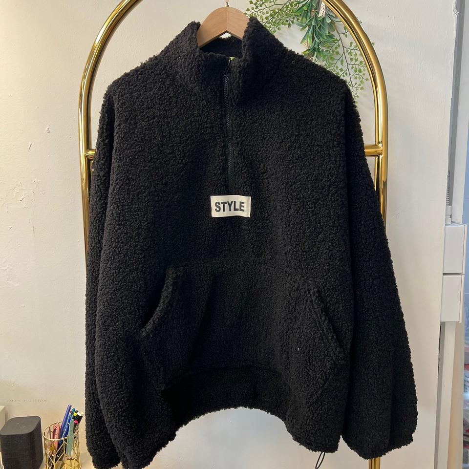 하이넥반짚업뽀글이티셔츠 빅사이즈