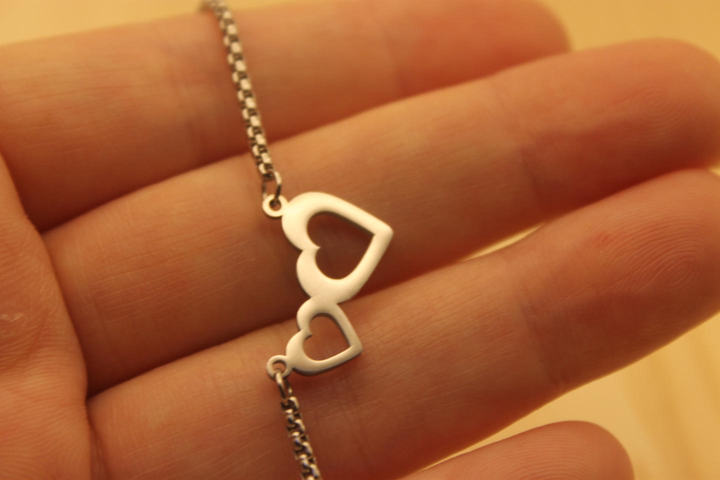 연인 하트 써지컬스틸팔찌 (새상품)